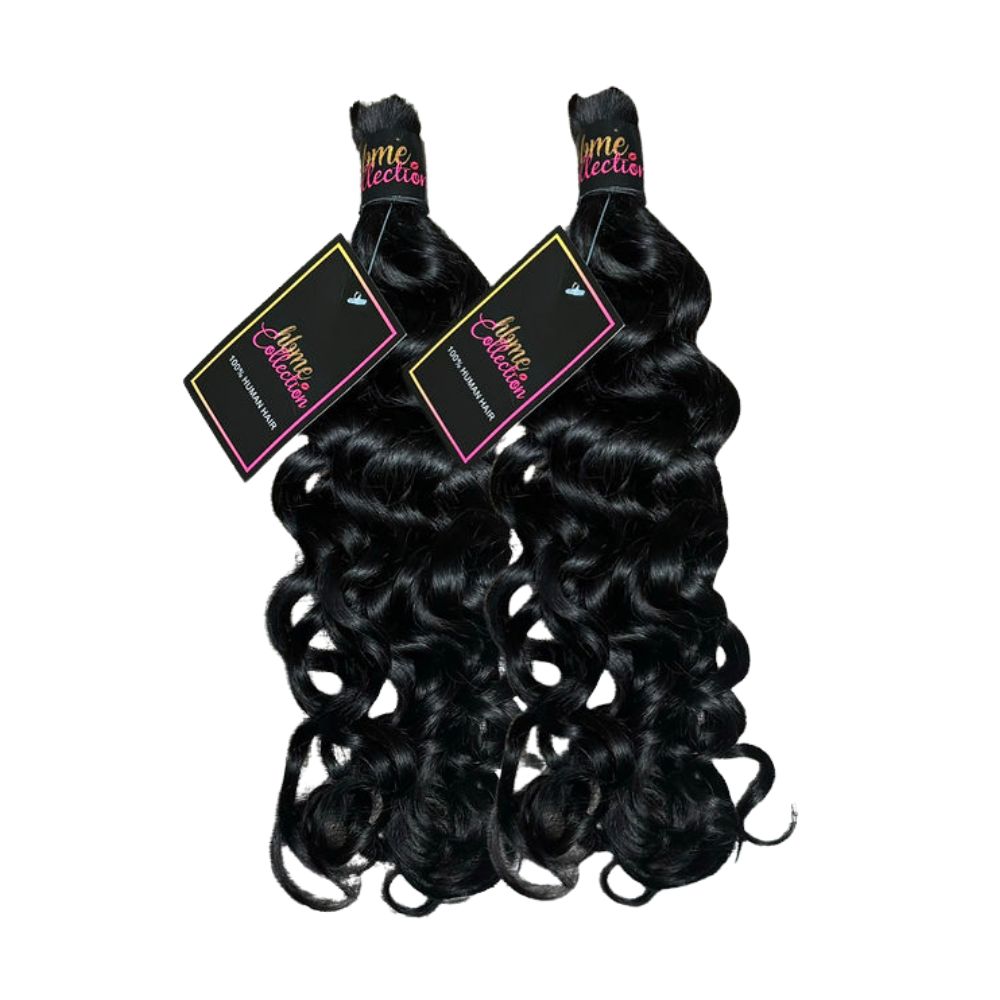 2 BUNDLES DEAL FLORISSANTE BULK BRAIDING HUMAN HAIR (#1B natural color)