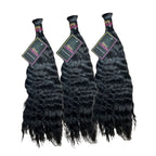 3 BUNDLES DEAL FLORISSANTE BULK BRAIDING HUMAN HAIR (#1B natural color)