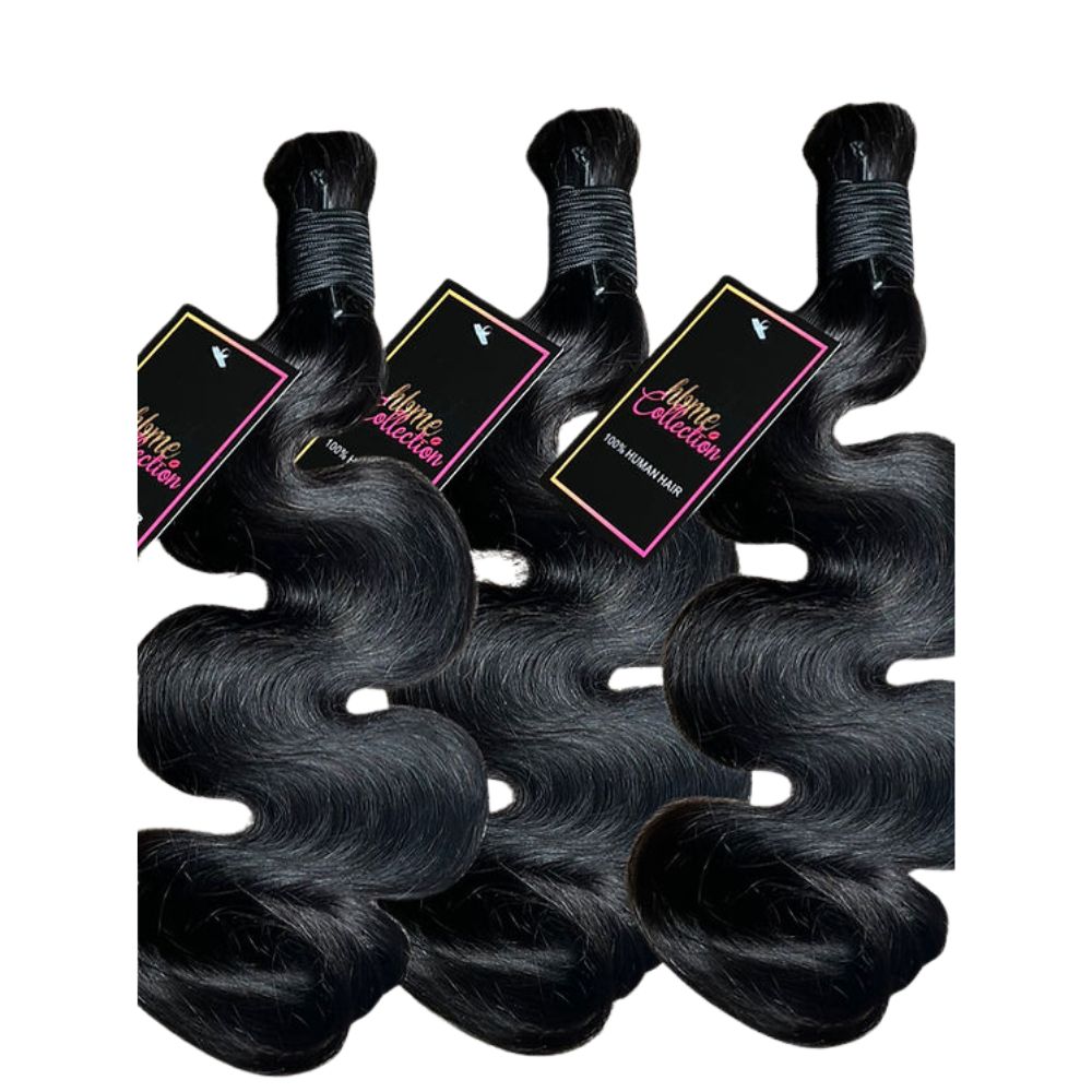 3 BUNDLES DEAL FLORISSANTE BULK BRAIDING HUMAN HAIR (#1B natural color)
