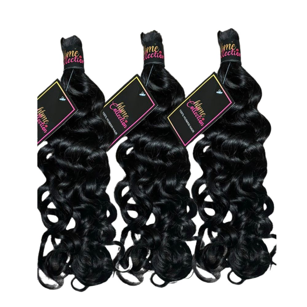 3 BUNDLES DEAL FLORISSANTE BULK BRAIDING HUMAN HAIR (#1B natural color)