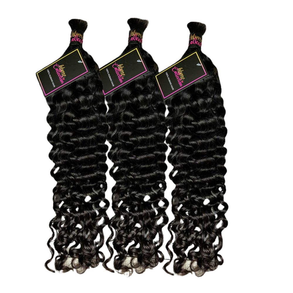 3 BUNDLES DEAL FLORISSANTE BULK BRAIDING HUMAN HAIR (#1B natural color)