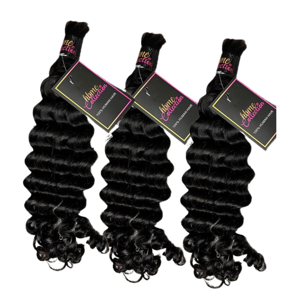 3 BUNDLES DEAL FLORISSANTE BULK BRAIDING HUMAN HAIR (#1B natural color)
