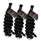 3 BUNDLES DEAL FLORISSANTE BULK BRAIDING HUMAN HAIR (#1B natural color)