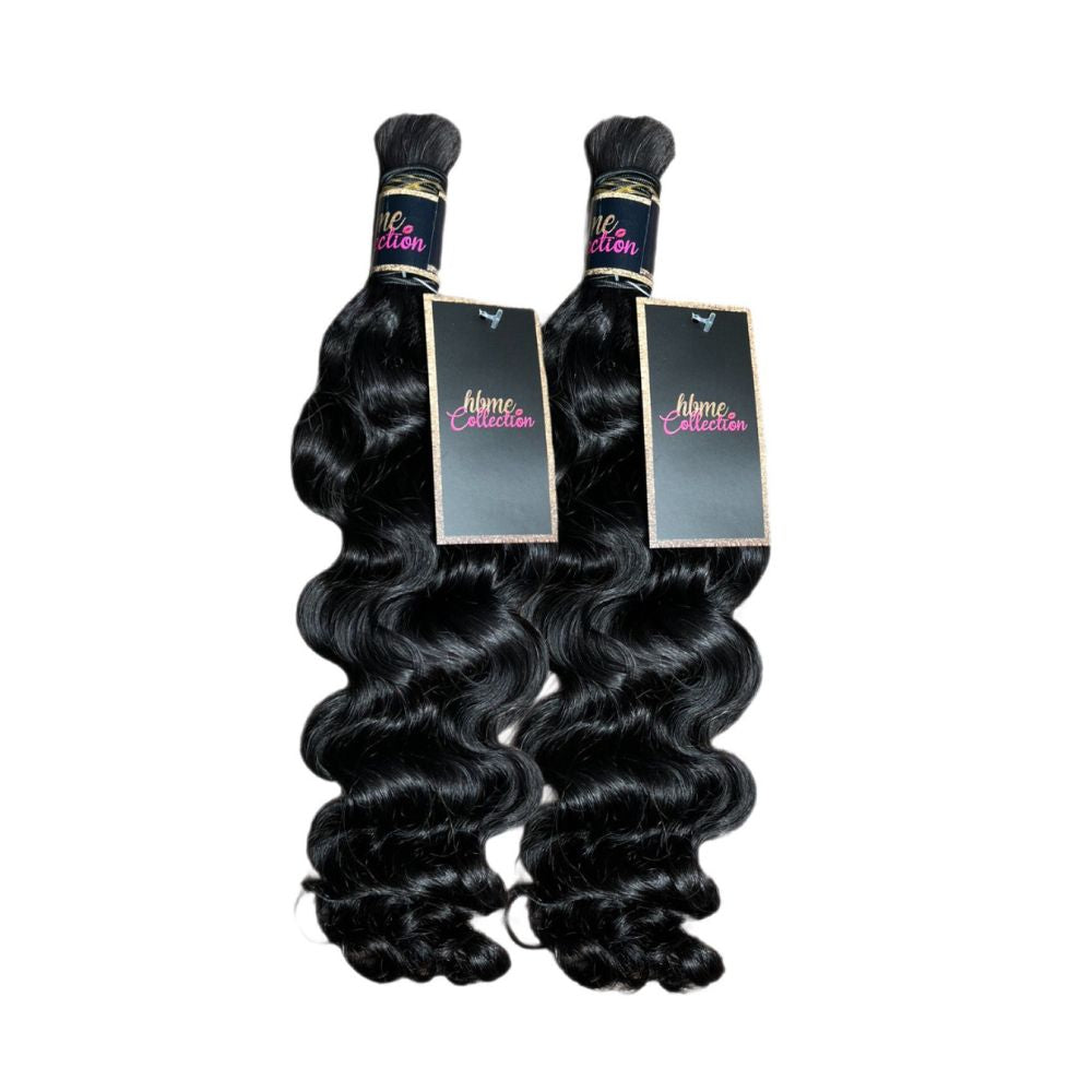 2 BUNDLES DEAL FLORISSANTE BULK BRAIDING HUMAN HAIR (#1B natural color)