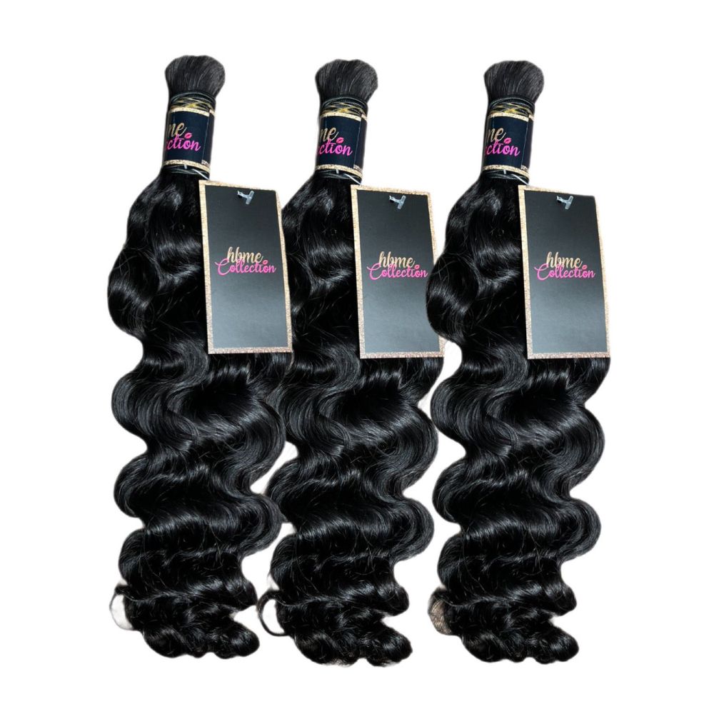 3 BUNDLES DEAL FLORISSANTE BULK BRAIDING HUMAN HAIR (#1B natural color)